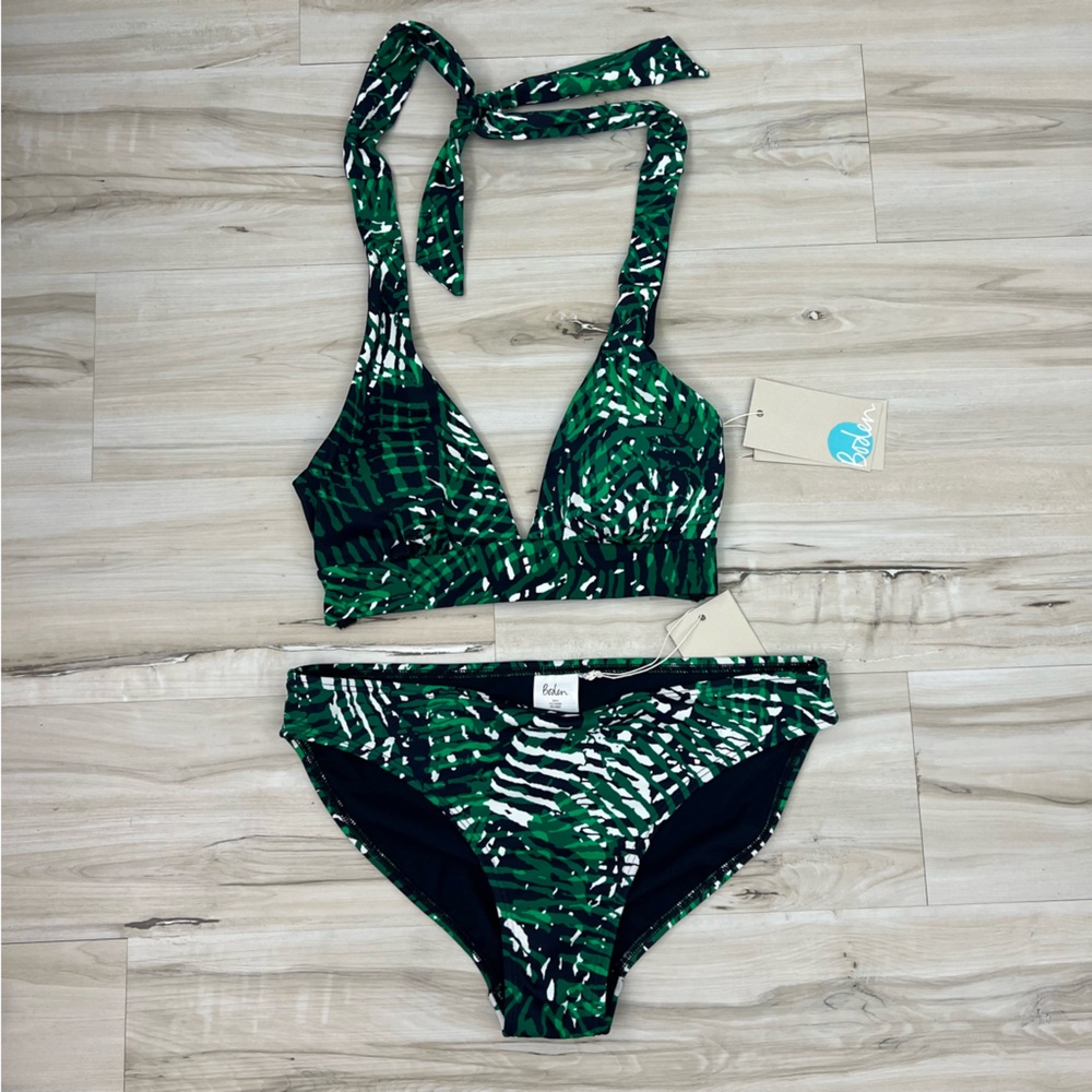 NWT Green and Black Tropical Bikini